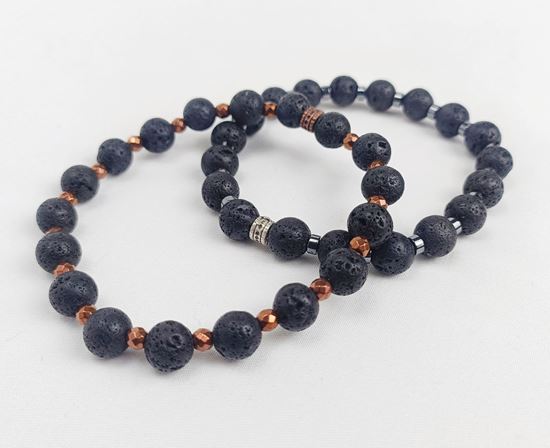 Immagine di Bracciale elastico in pietra Lavica 8 MM