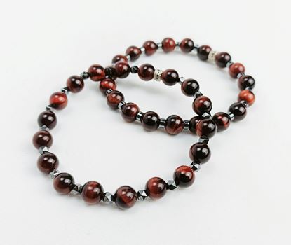 Immagine di Bracciale elastico in pietra occhio di bue 8MM