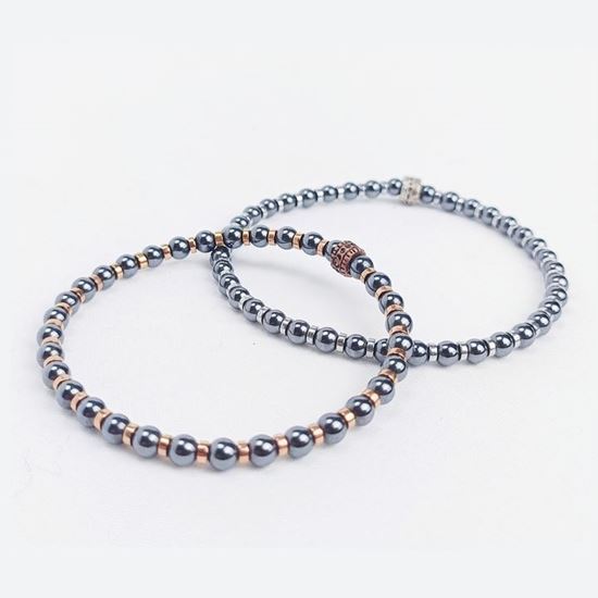 Immagine di Bracciale elastico in pietra ematite 4 MM